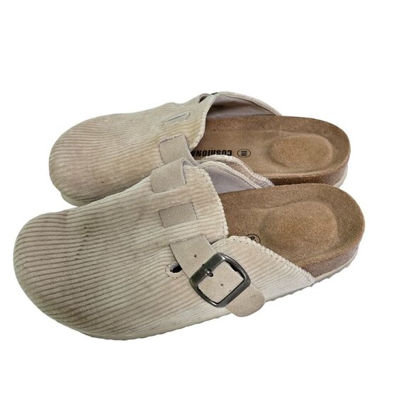 Cushionaire Hana Cork Footbed Clog Beige Corduroy Size 8M - Picture 3 of 10